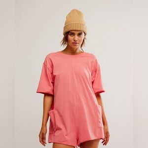 FP MOVEMENT Hot Shot Tee Romper Hibiscus NWT